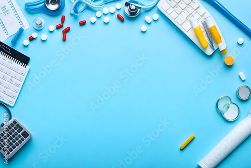 medical stethoscope on a notebook