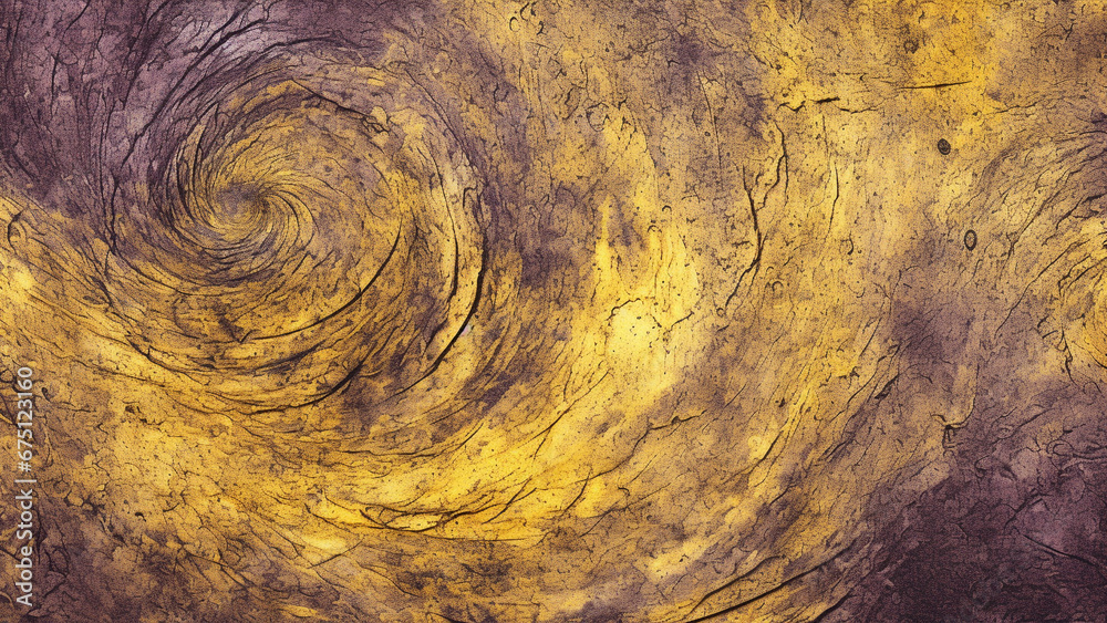 Lemon Yellow and Lavender Swirling Swirls Abstract Pattern