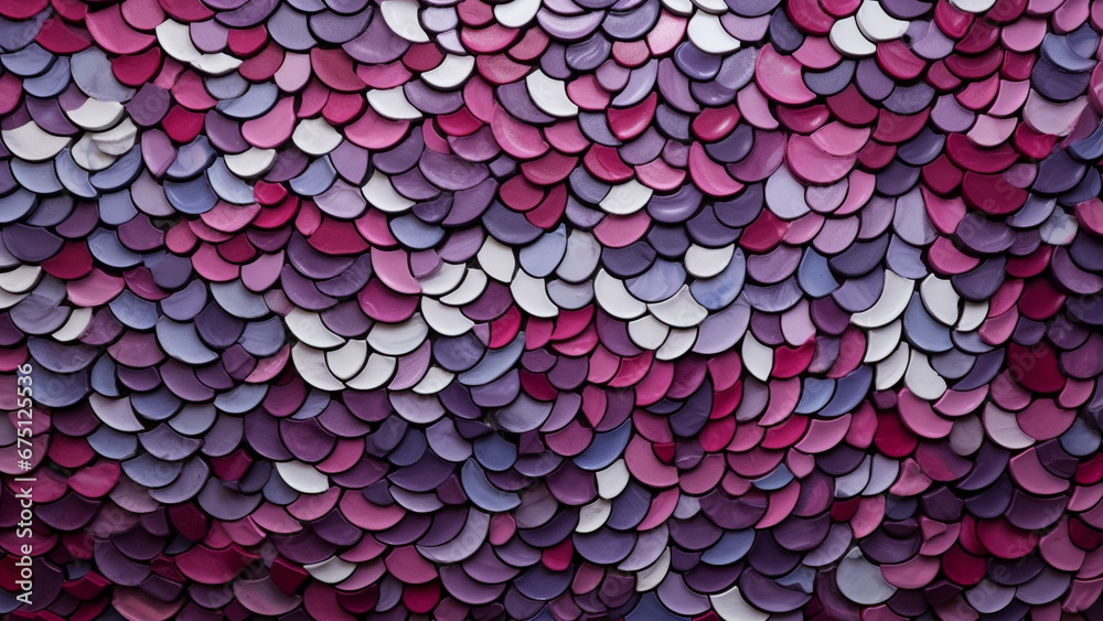Fototapeta premium Elegant Plum and Gray Mosaic Tiles Abstract Pattern Inspiration