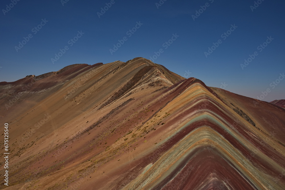 Naklejka premium Scenic view on Rainbow mountain in Peru