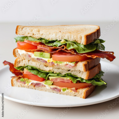 delicious homemade sandwich in rustic style