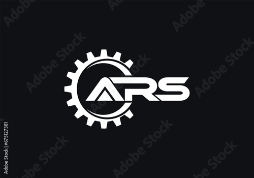 Initial Letter ARS Logo Design Vector Template. Gear Alphabet ARS Symbol photo