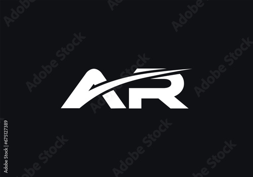 AR Letter Logo Design Vector Template. Abstract Letter AR Linked Logo