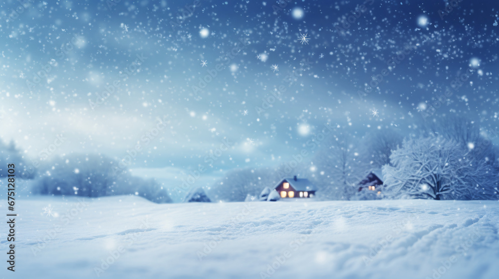 粉雪舞い散る冬景色 粉雪舞い散る冬景色
