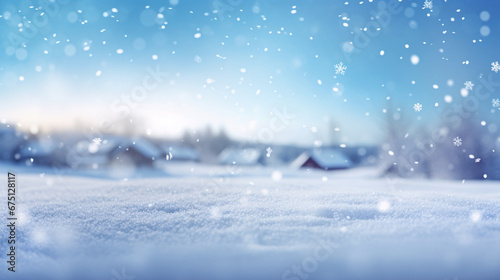 雪が舞い散る静かな雪景色 © dadakko