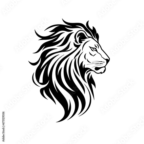 barbary lion Logo Monochrome Design Style