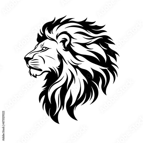 barbary lion Logo Monochrome Design Style