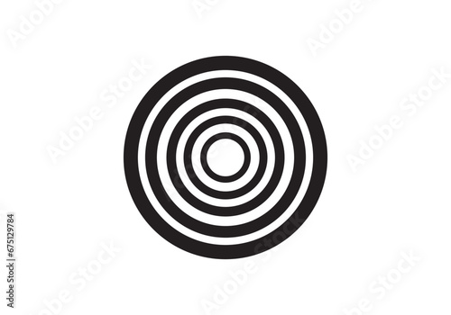 Circle target icon. Vector illustration in black and white colors.