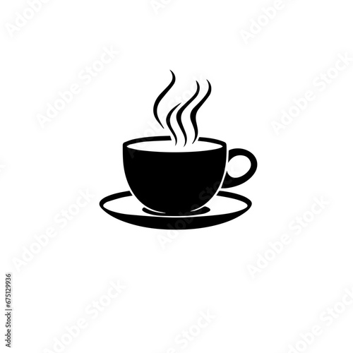 cup steam Logo Monochrome Design Style