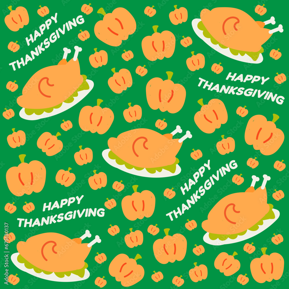 Hand Drawn Thanksgiving Vector Seamless Pattern Hand Drawn Thanksgiving Vector Seamless Pattern