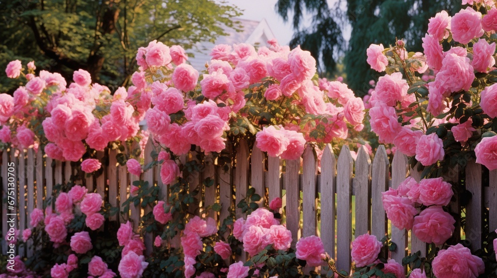 pink flowers in a garden generated by AI