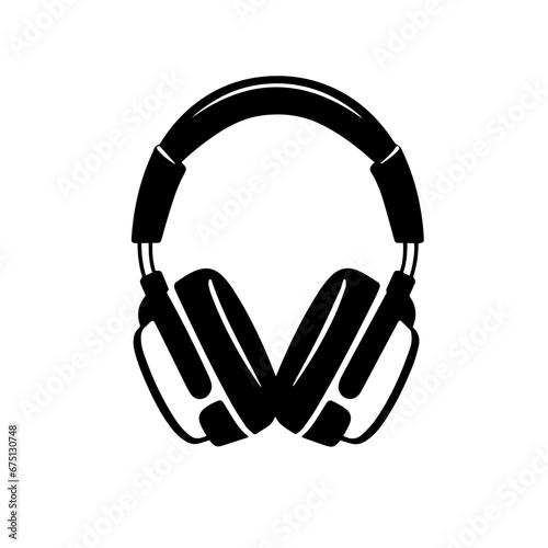 headphones Logo Monochrome Design Style