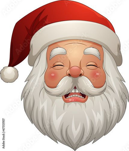 Cartoon crying santa claus head