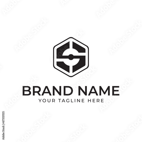 letter s hexagon logo design