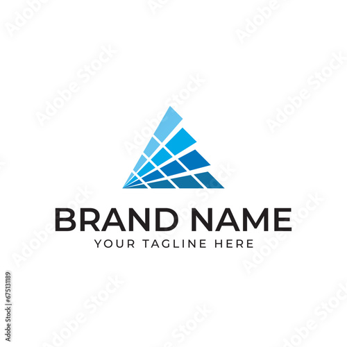 triangle layered shape logo design