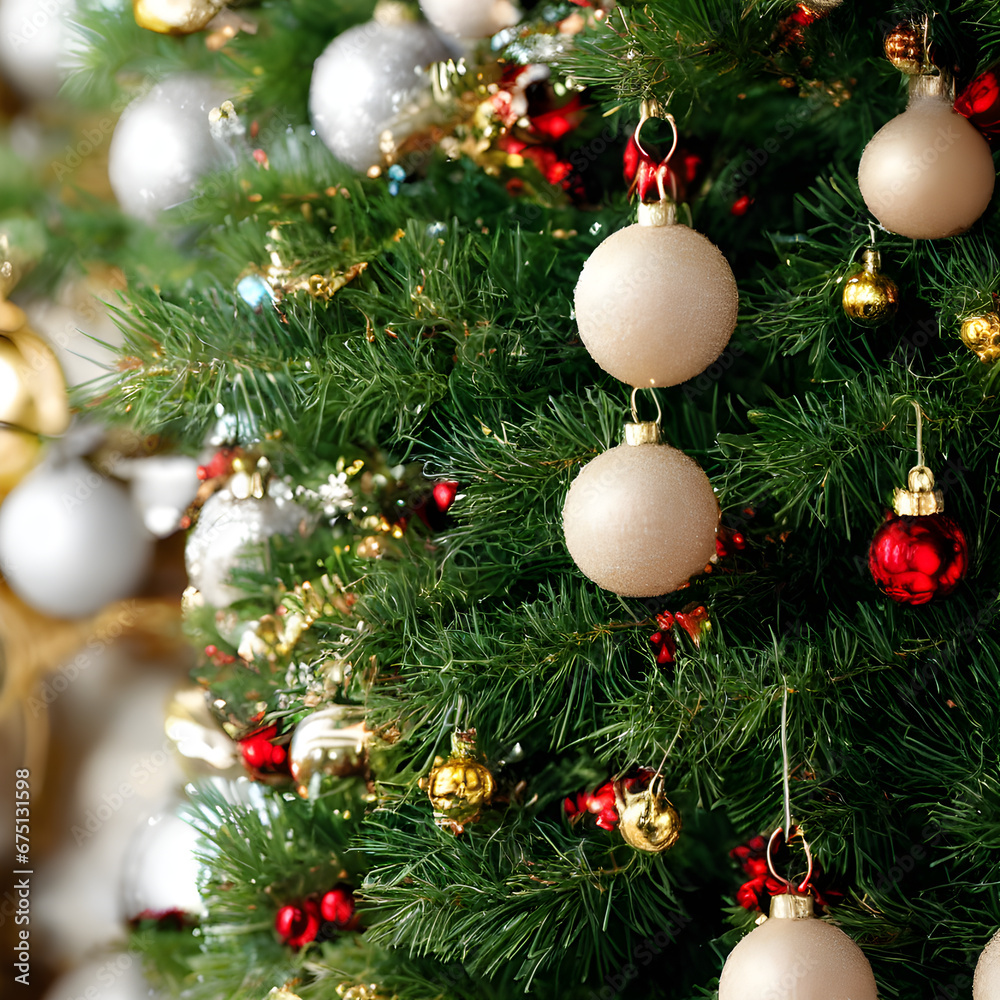 Fototapeta premium AI generated illustration of a beautiful Christmas tree