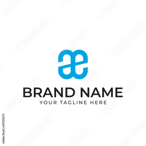letter AE minimalist logo design