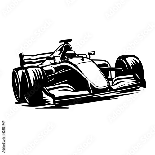Motorsport Logo Monochrome Design Style