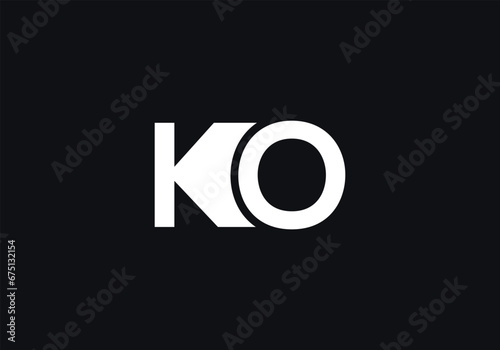 Initial Alphabets KO Logo Design vector Template. Abstract Letter KO Linked Logo