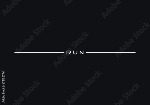 Run text line icon. Simple illustration of run line vector photo