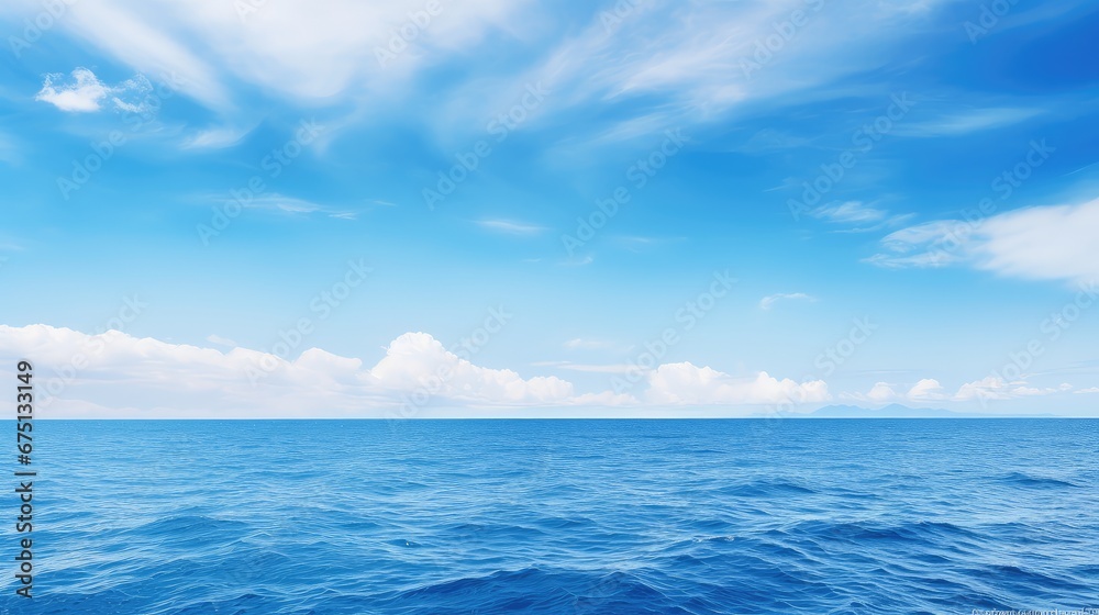 Obraz premium horizon blue scenery ocean landscape illustration coast summer, travel endless, seascape mountain horizon blue scenery ocean landscape