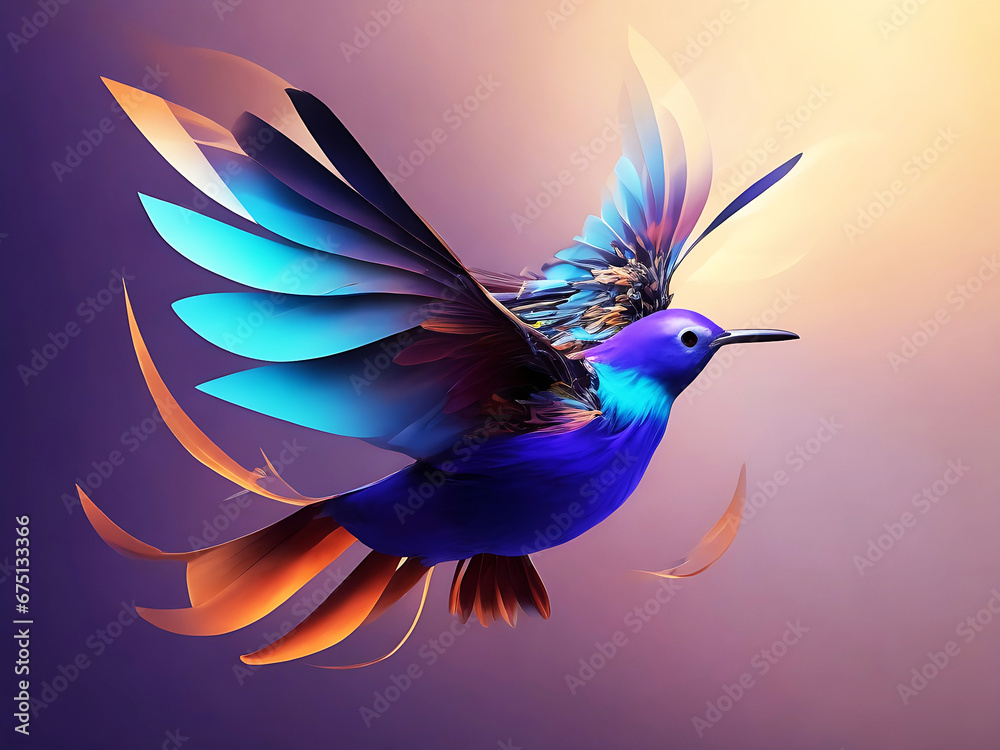 Obraz premium Beautiful flying bird element art design