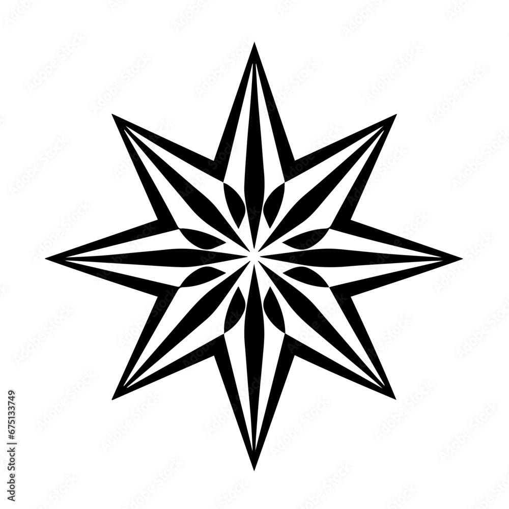North Star Logo Monochrome Design Style - obrazy, fototapety, plakaty 
