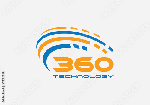 360 Vector illustration of a logo for business, finance, technology and other industries.