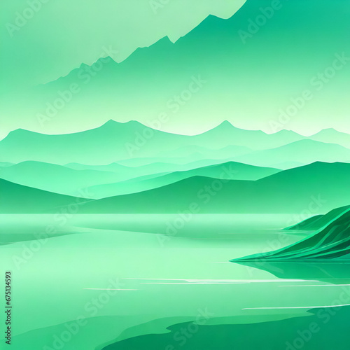 A tranquil backdrop with gentle gradients of green and turquoise.