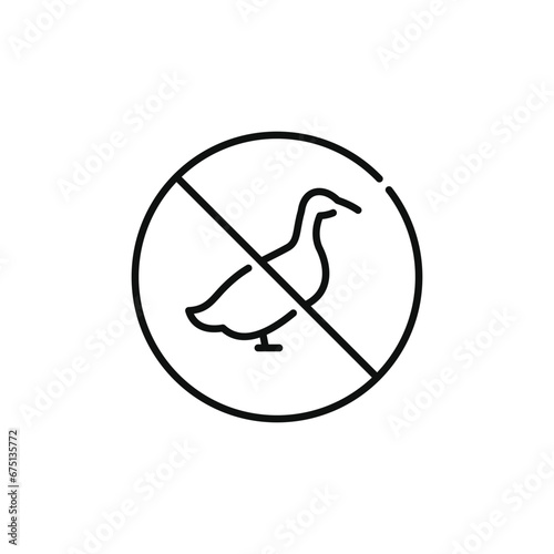 No duck line icon sign symbol isolated on white background