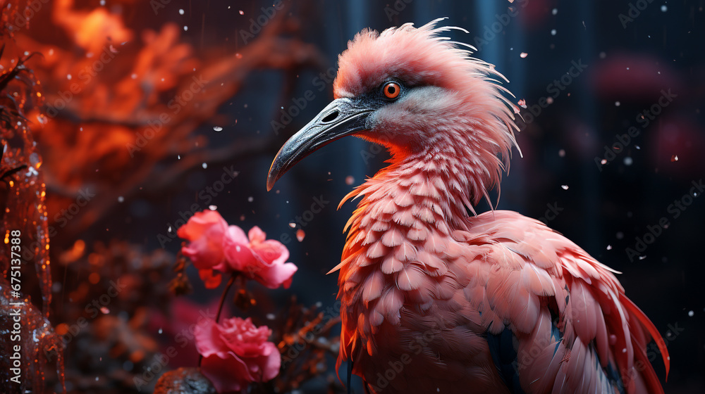 Fototapeta premium doflamingo bird wallpaper in nature