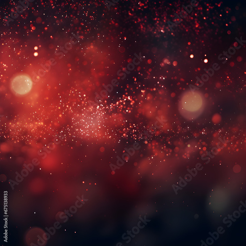 red and gold particle dust light. Bokeh light. lights effect background. Christmas glowing dust background Christmas glowing light bokeh confetti and sparkle overlay texture for your design.