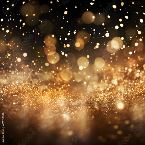 golden particle dust light. Bokeh light. lights effect background. Christmas glowing dust background Christmas glowing light bokeh confetti and sparkle overlay texture for your design.
