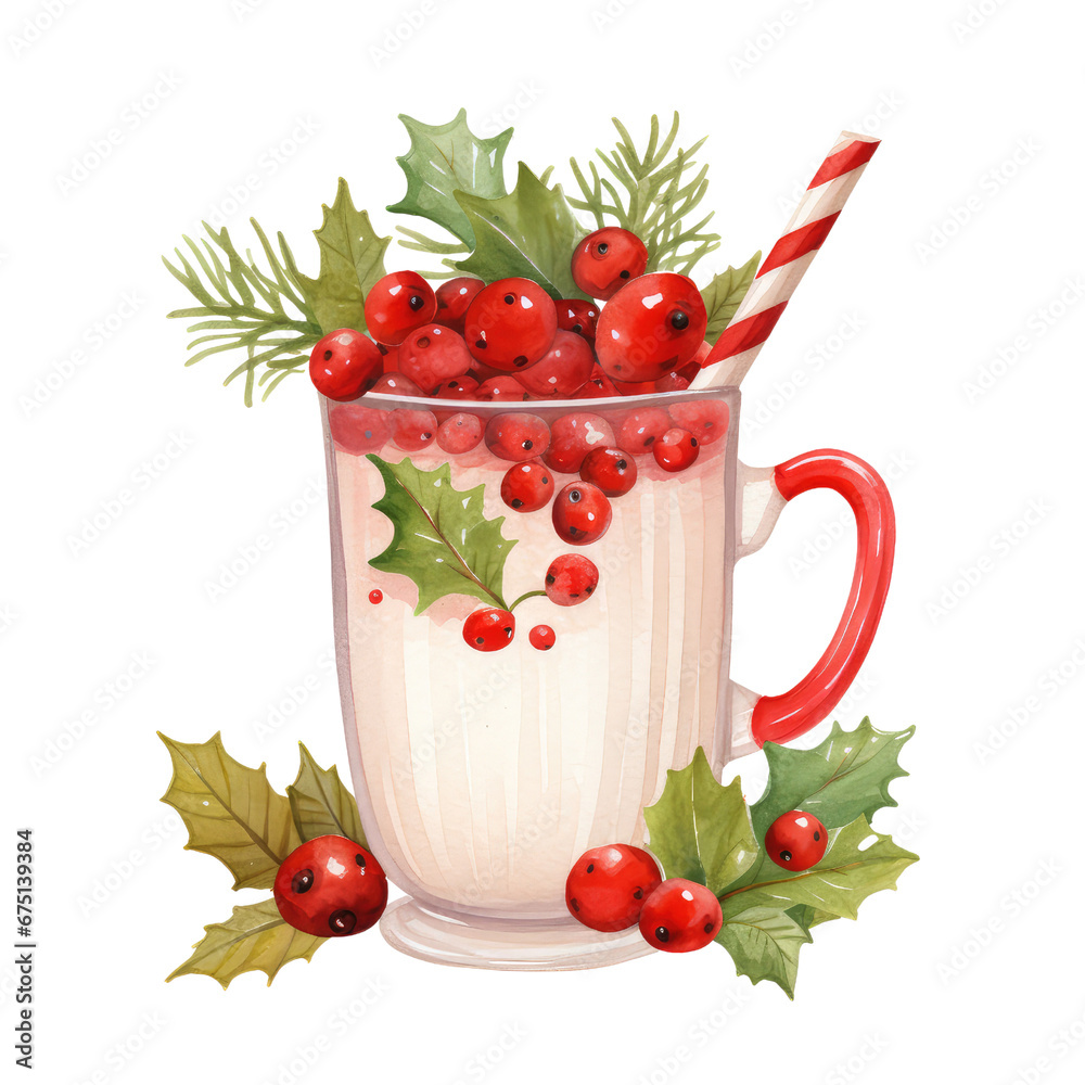 watercolor christmas fresh drink clipart watercolor christmas fresh drink clipart