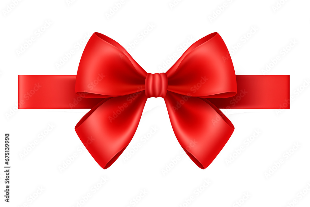 Isolated Red Ribbon and Bow on White and Transparent Background Isolated Red Ribbon and Bow on White and Transparent Background