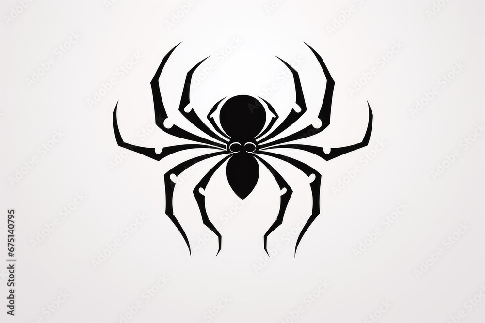 Spider tattoo over a white background. Generative AI Spider tattoo over a white background. Generative AI