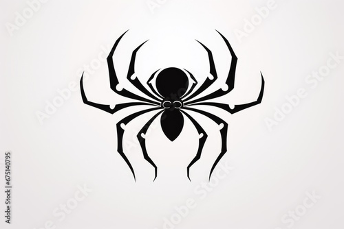 Spider tattoo over a white background. Generative AI © kardaska