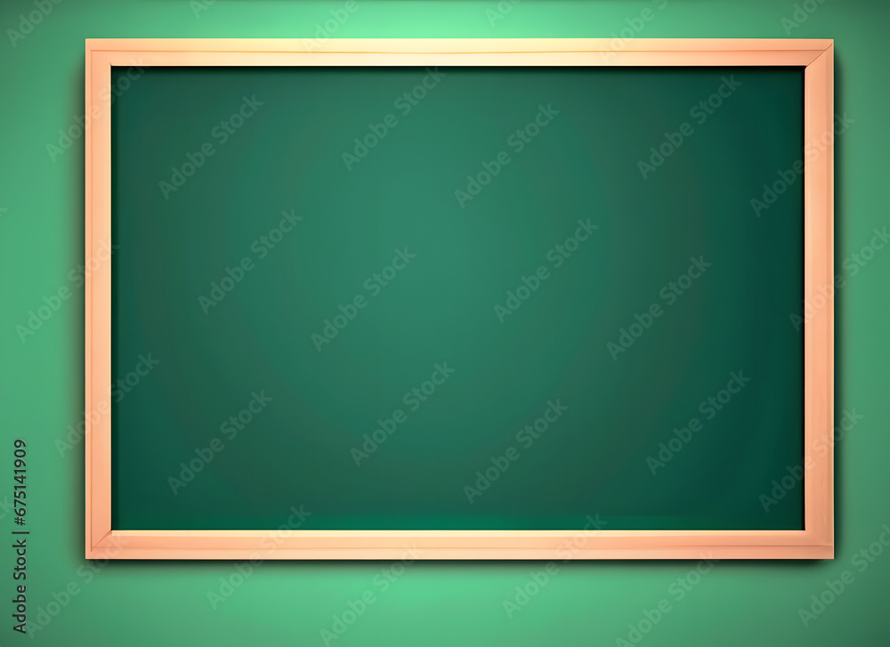 Green chalkboard with wooden frame Green chalkboard with wooden frame