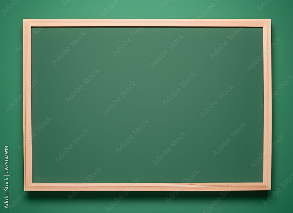 Green chalkboard with wooden frame Green chalkboard with wooden frame