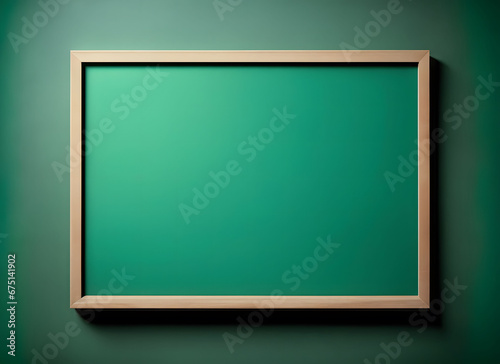 Green chalkboard with wooden frame
