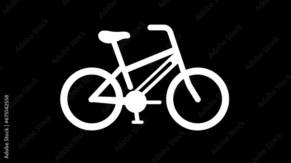 icon of a modern bicycle on black background icon of a modern bicycle on black background