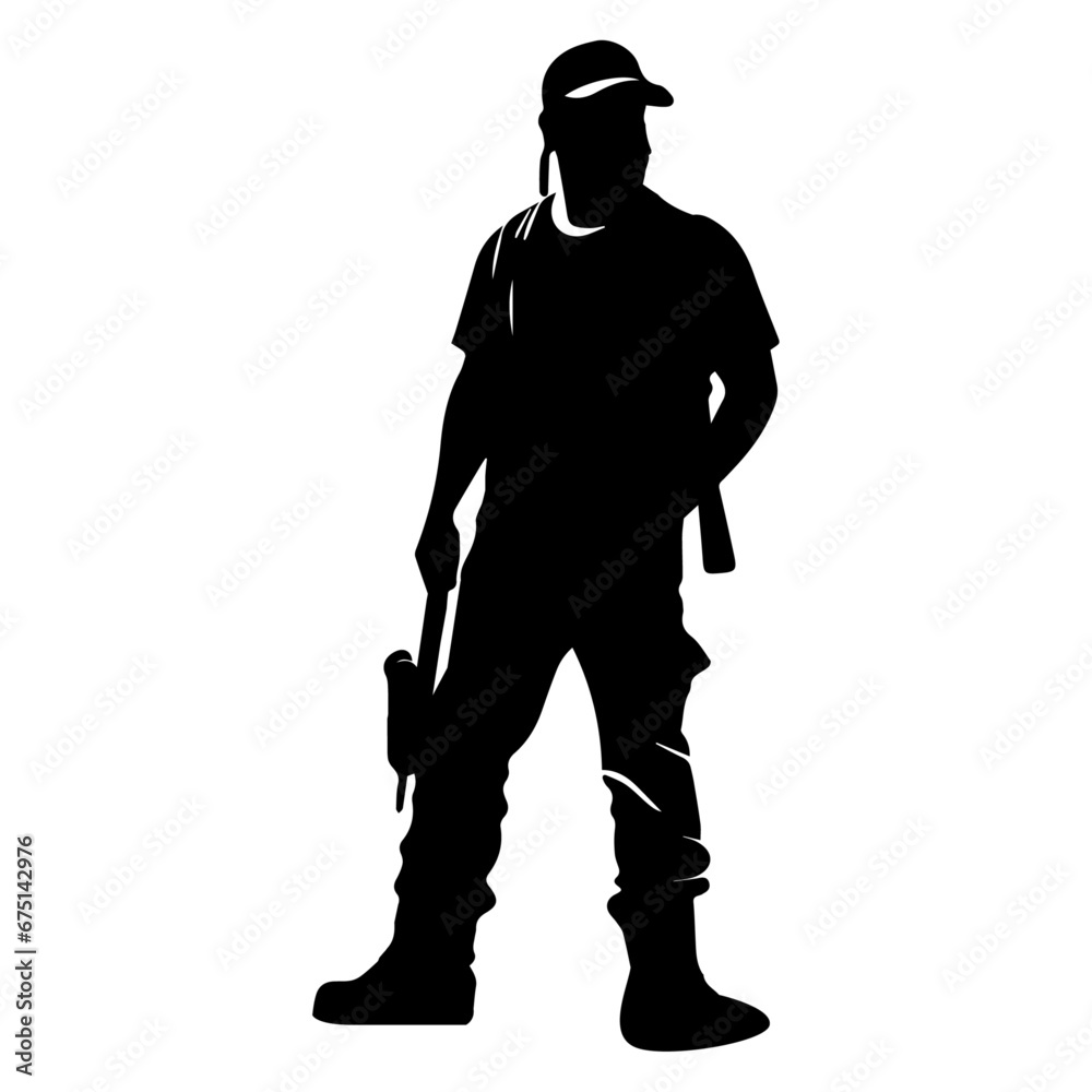 Worker Vector silhouette illustration black color