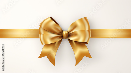 golden ribbon on white background