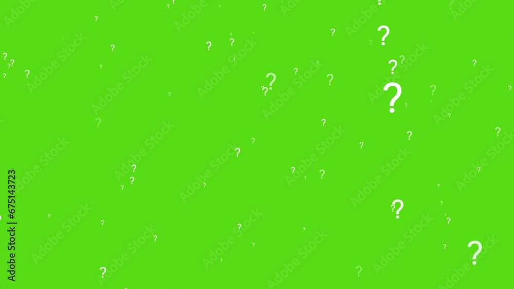 Question marks Animation moving on alpha channel green screen ...