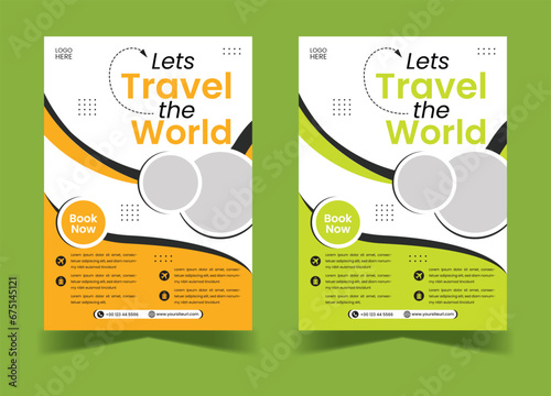 Set of travel sale social media poster template, Creative Design for Traveling flyer, Web banner, Holiday and tour advertisement Flyer design. flyer or poster for traveling agency business offer