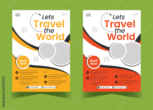 Creative Design for Traveling flyer, Set of travel sale social media poster template. Web banner, Holiday and tour advertisement Flyer design. flyer or poster for traveling agency business offer