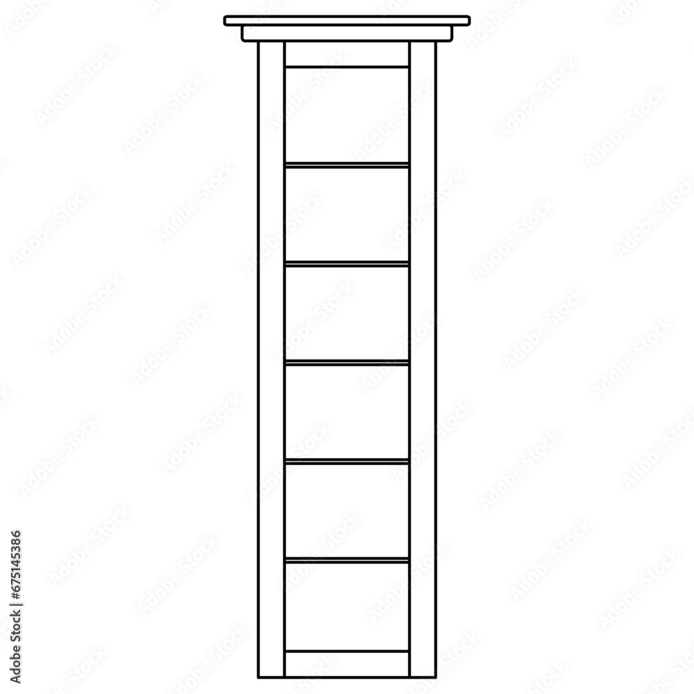 Narrow long window outline for house isolated on white background. Clipart. Narrow long window outline for house isolated on white background. Clipart.