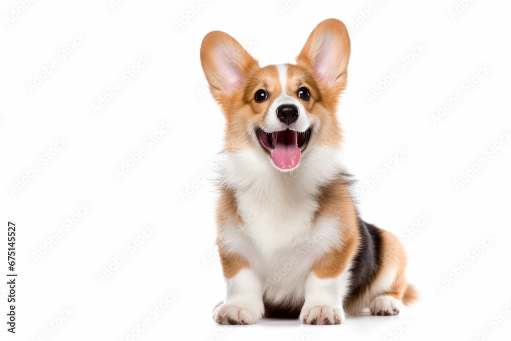 Happy puppy Welsh Corgi isolated on white Happy puppy Welsh Corgi isolated on white