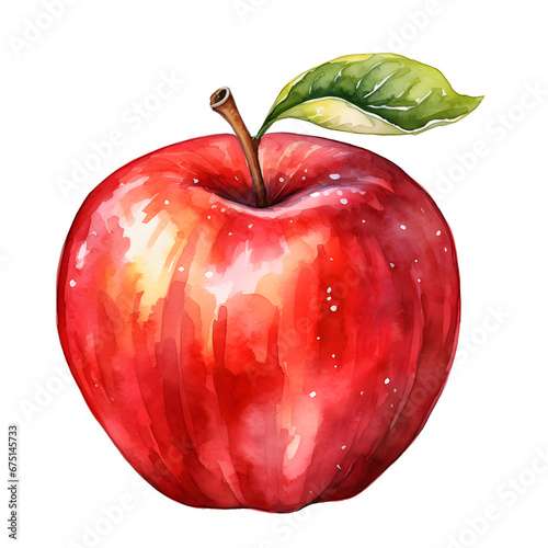 Apple, Fruits, Watercolor illustrations
