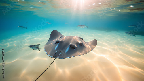 fly stingray in the sea